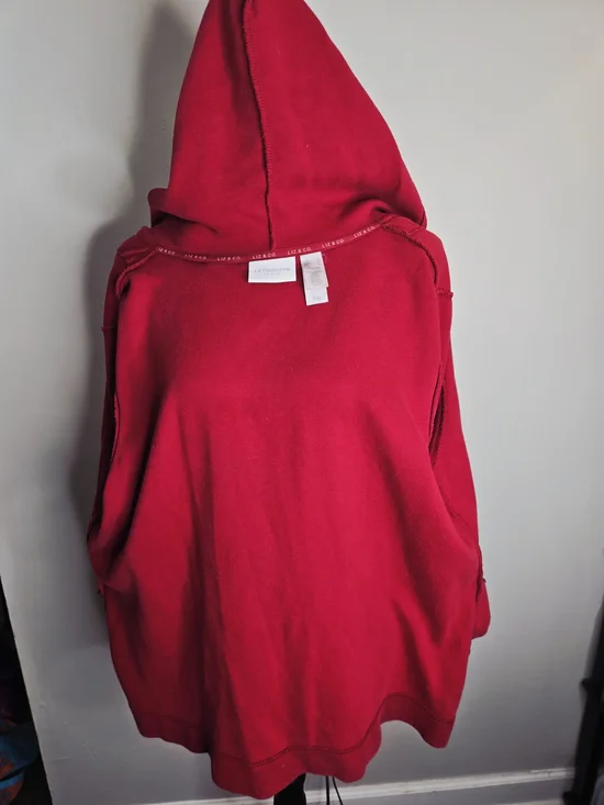 Liz Claiborne Liz & Co. Red Zip Up Hoodie - Size XL - Picture 8 of 8